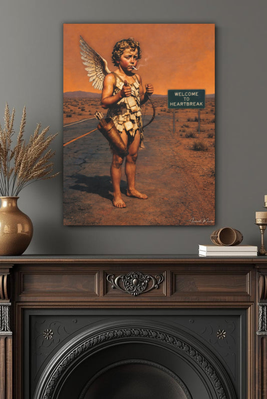 Welcome to Heartbreak – Nostalgic Americana Canvas Wall Art