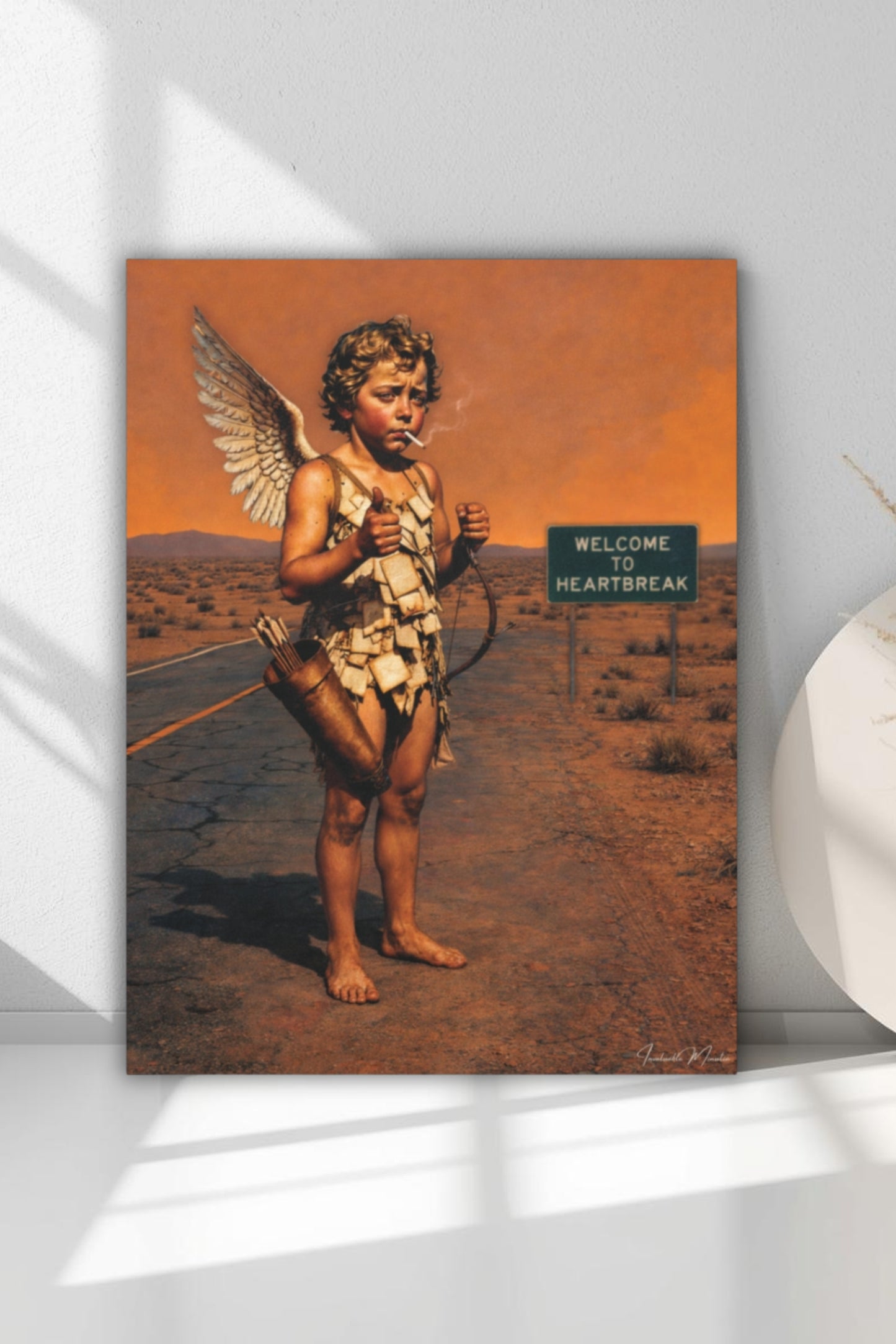 Welcome to Heartbreak – Nostalgic Americana Canvas Wall Art