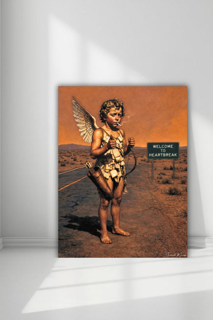 Welcome to Heartbreak – Nostalgic Americana Canvas Wall Art