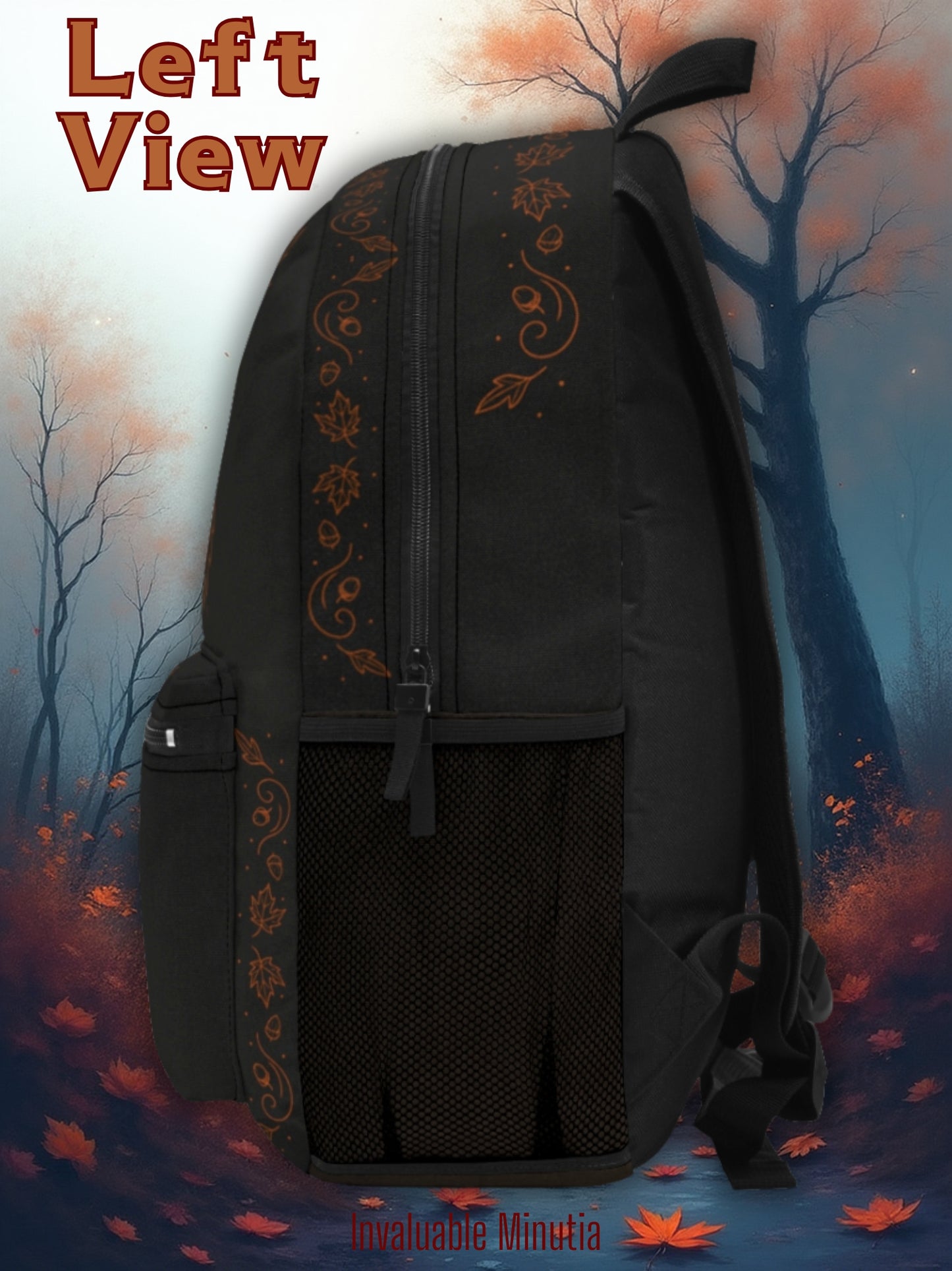 Häxig höstryggsäck – Premium svart &amp; orange hösthäxhatt och kitteldesign