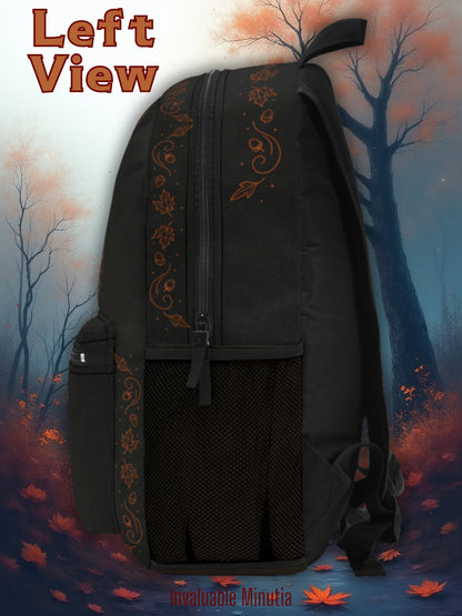 Häxig höstryggsäck – Premium svart &amp; orange hösthäxhatt och kitteldesign