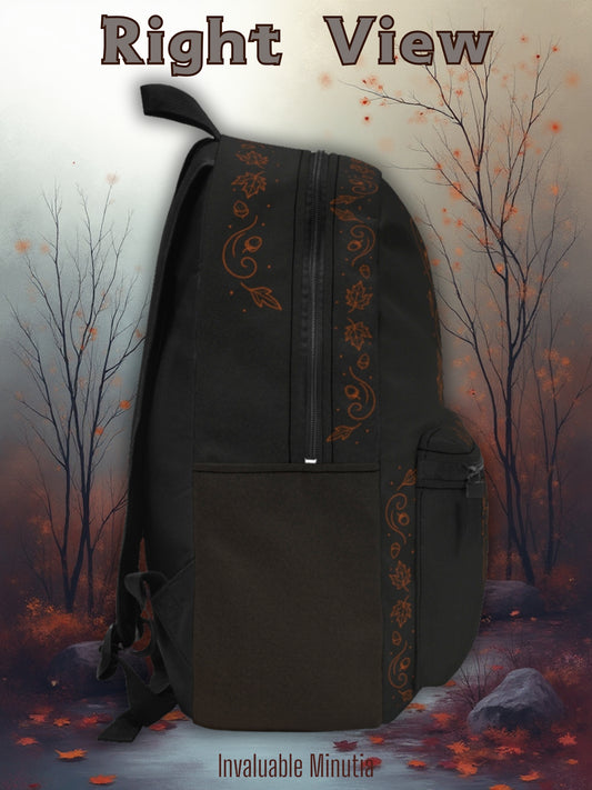 Witchy Autumn Backpack – Premium Black & Orange Fall Witch Hat and Cauldron Design