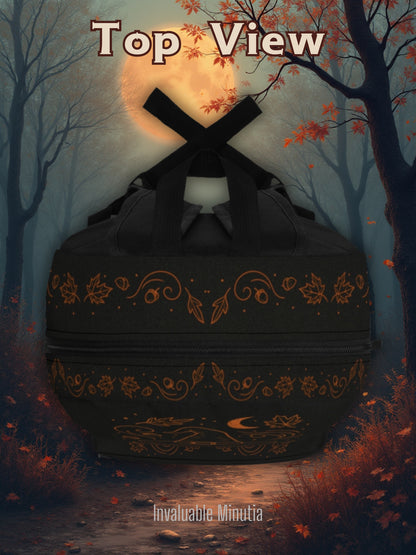 Häxig höstryggsäck – Premium svart &amp; orange hösthäxhatt och kitteldesign