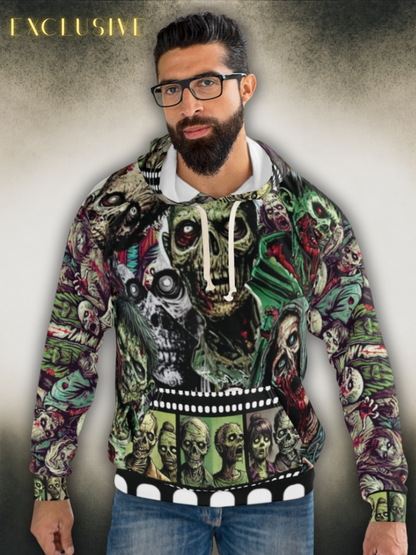 Zombie Apocalypse Unisex All Over Print Horror Hoodie - Halloween Hoodie