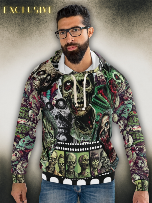 Zombie Apocalypse Unisex All Over Print Horror Hoodie - Halloween Hoodie